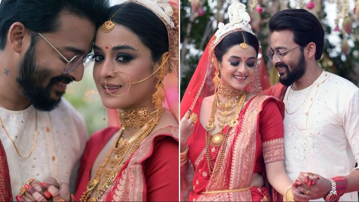 সৌরভ দাস ও দর্শনা বণিকের বিয়ের মুহূর্ত (ছবি: সংগৃহীত)