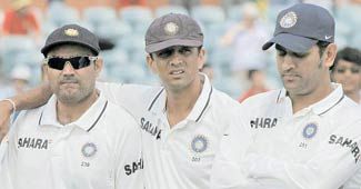 सहवाग, द्रविड़ और धोनी