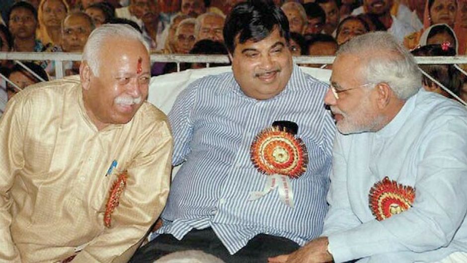 मोहन भागवत, नितिन गडकरी, नरेंद्र मोदी