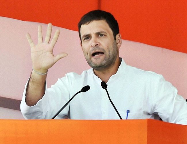 दिल्ली में रैली के दौरान राहुल गांधी