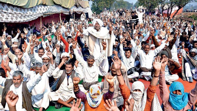 रोहतक के जसिया गांव में 31 जनवरी को जाट प्रदर्शन करते हुए