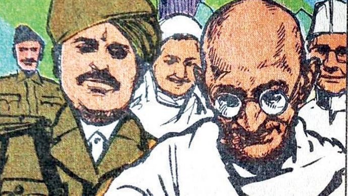 डॉ. के.बी. हेडगेवार पर आरआरएस पर आरएसएस की कॉमिक बुक का एक रेखाचित्र