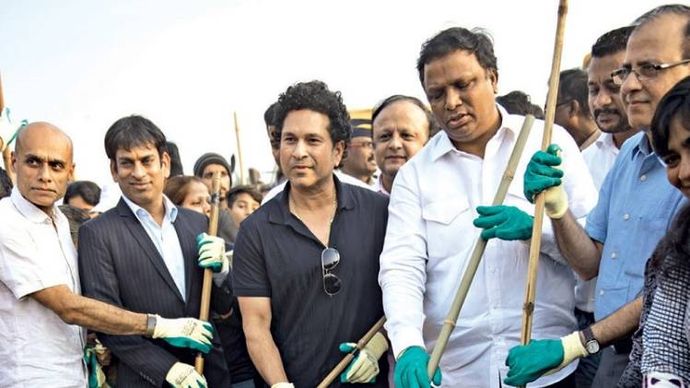 स्वच्छता को बढ़ावा सचिन तेंडुलकर पिछले दस साल से स्वच्छता को प्रोत्साहन दे रहे हैं