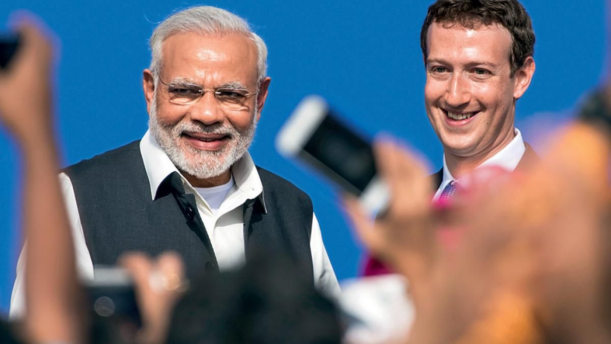 मेलजोल कैलिफोर्निया में 2015 में फेसबुक के मुख्यालय में एक टाउनहॉल बैठक के दौरान प्रधानमंत्री नरेंद्र मोदी और मार्क जुकरबर्ग