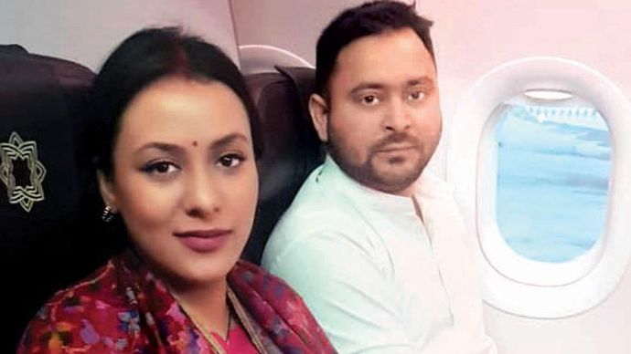 खूबसूरत जोड़ी शादी के बाद नई नवेली दुल्हन रेचल के साथ तेजस्वी