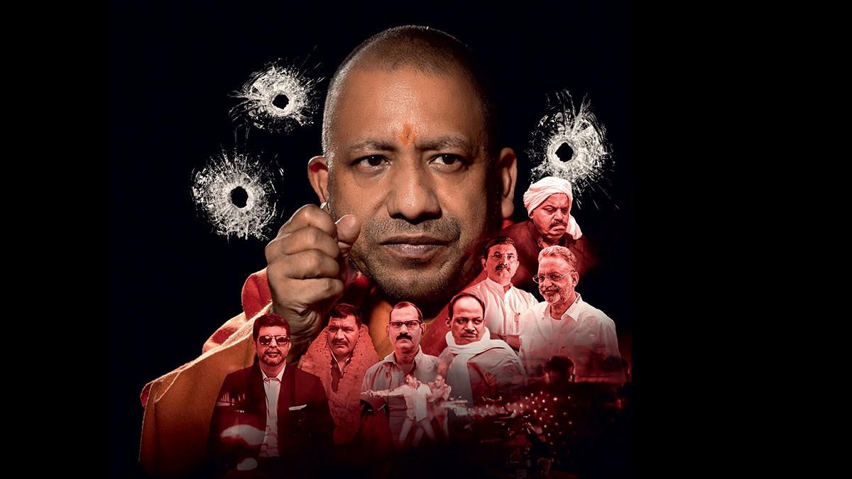 योगी की नजर में: (ऊपर दाएं से) अतीक अहमद, मुख्तार अंसारी, बृजेश कुमार सिंह, योगेश भदौड़ा,  विजय मिश्रा, रमेश सिंह काका और बदन सिंह बद्दो