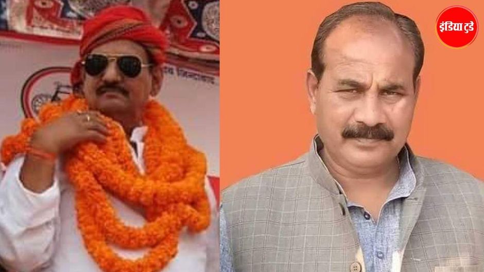 घोसी विधानसभा सीट के उपचुनाव में सपा के उम्मीदवार सुधाकर सिंह (बाएं) और भाजपा के उम्मीदवार दारा सिंह (दाएं)