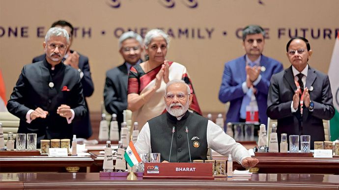 9 सितंबर को प्रधानमंत्री नरेंद्र मोदी दिल्ली घोषणापत्र जारी करते हुए