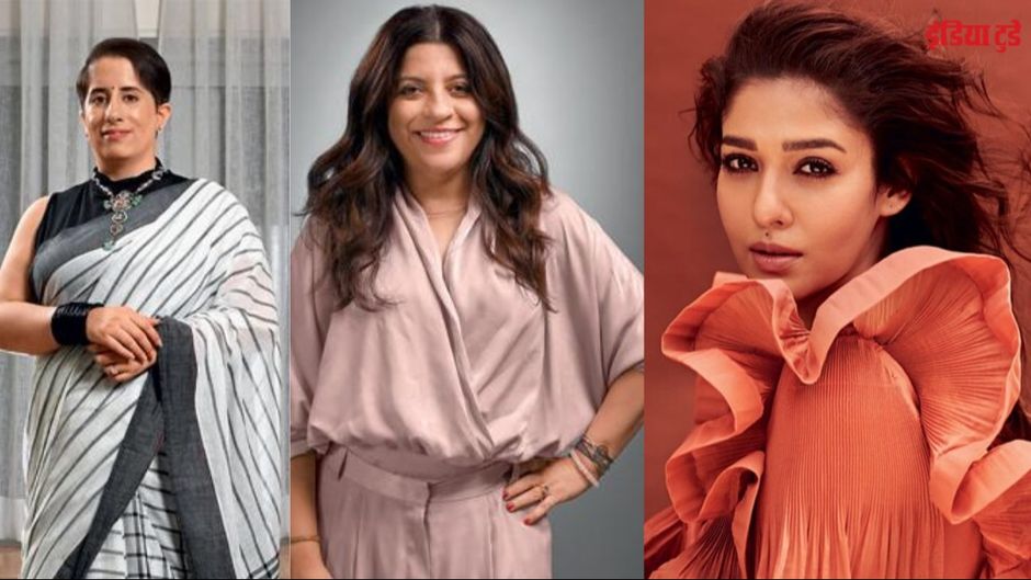 गुनीत मोंगा, ज़ोया अख्तर और नयनतारा (बाएं से दाएं)