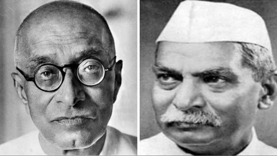 सी. राजगोपालाचारी और राजेंद्र प्रसाद (बाएं से दाएं)