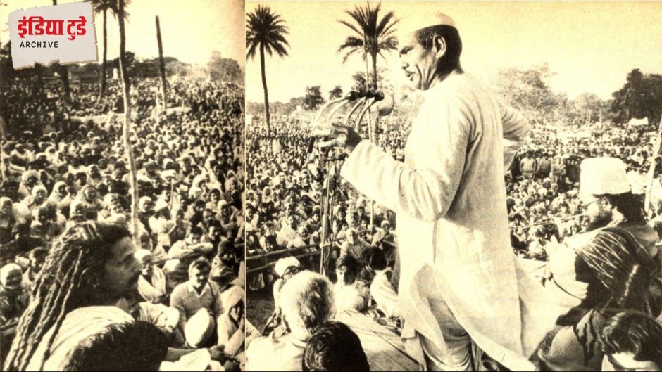 किसानों की सभा में टिकैत/तस्वीर - इंडिया टुडे मैगजीन