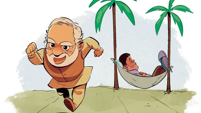 प्रधानमंत्री नरेंद्र मोदी और राहुल गांधी के कार्टून्स