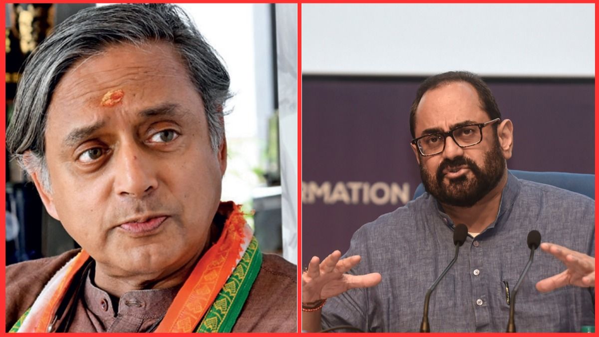 कांग्रेस सांसद शशि थरूर और भाजपा के राजीव चंद्रशेखर