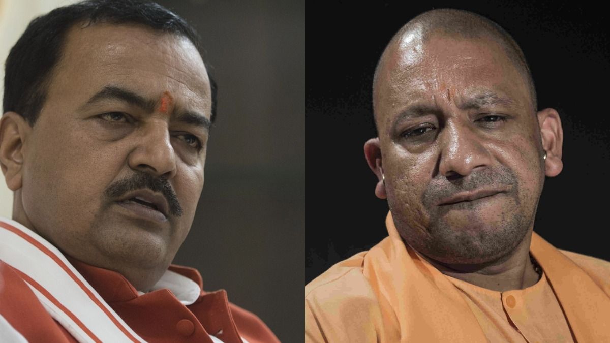 उत्तर प्रदेश के मुख्यमंत्री योगी आदित्यनाथ (दाएं) और उपमुख्यमंत्री केशव प्रसाद मौर्य (बाएं)