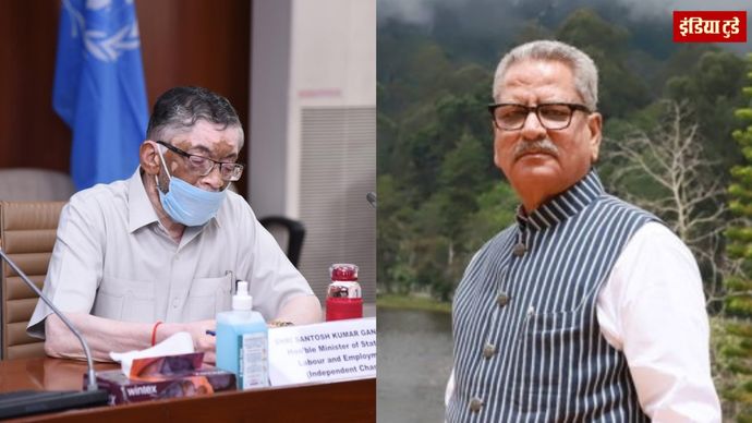 झारखंड के राज्यपाल संतोष गंगवार (बाएं) और सिक्किम के राज्यपाल ओ.पी. माथुर