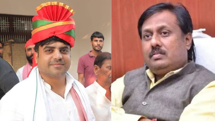 तेज प्रताप यादव (बाएं), अनुजेश प्रताप यादव (दाएं)