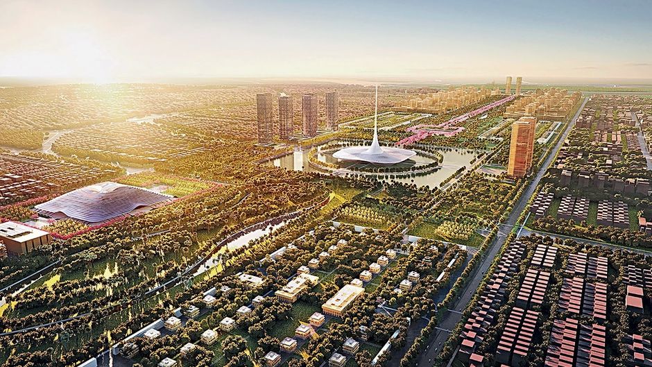 फोस्टर+ पार्टनर्स की ओर से 2018 में डिजाइन किए गए अमरावती मास्टरप्लान की तस्वीर