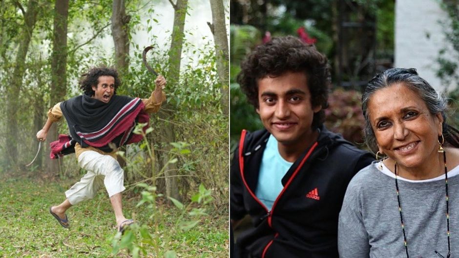 (बाएं) हरिकथा में अपने किरदार में सुमन झा, (दाएं) दीपा मेहता के साथ