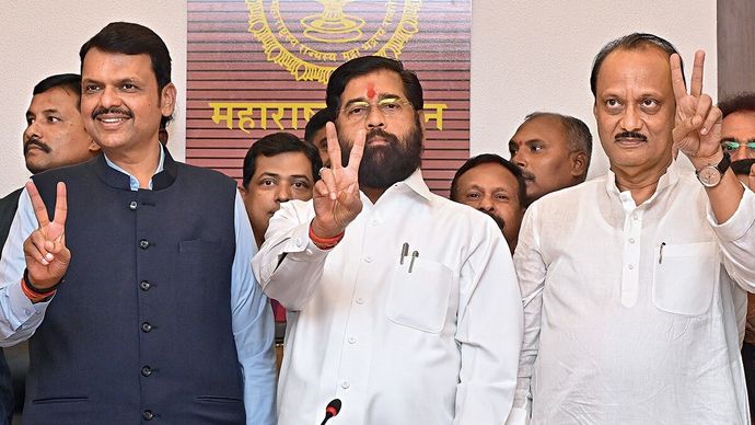 देवेंद्र फडणवीस, एकनाथ शिंदे और अजित पवार