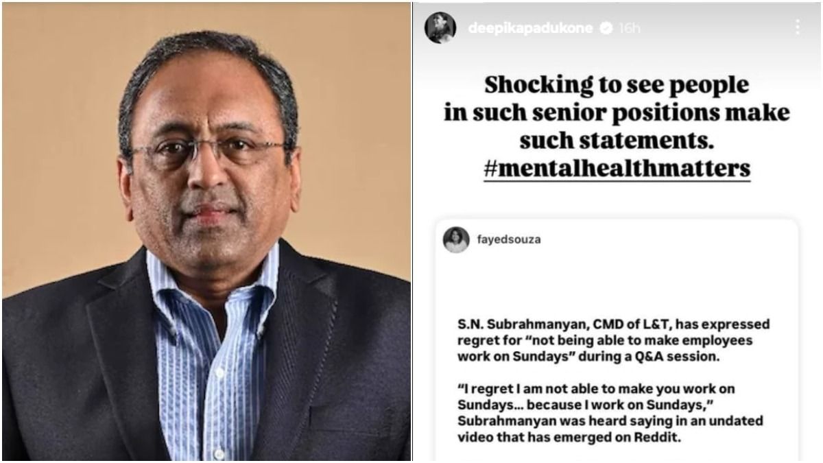 L&T के चेयरमैन एस सुब्रह्मण्यन के बयान की अभिनेत्री दीपिका पादुकोण ने आलोचना की है