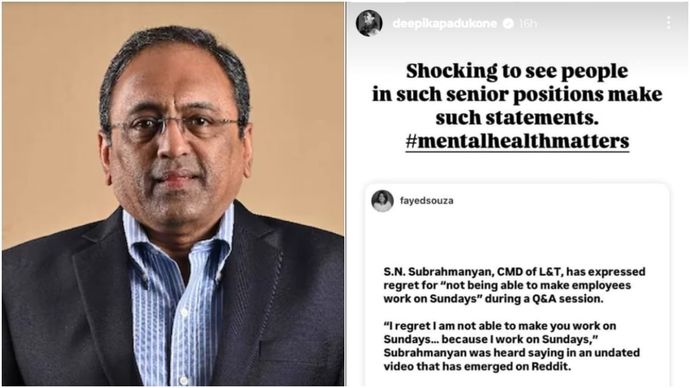 L&T के चेयरमैन एस सुब्रह्मण्यन के बयान की अभिनेत्री दीपिका पादुकोण ने आलोचना की है