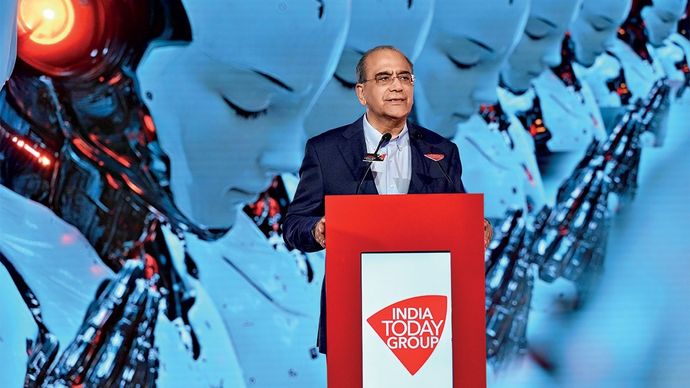 स्वागत भाषण के दौरान अरुण पुरी, चेयरमैन तथा प्रधान संपादक, इंडिया टुडे ग्रुप