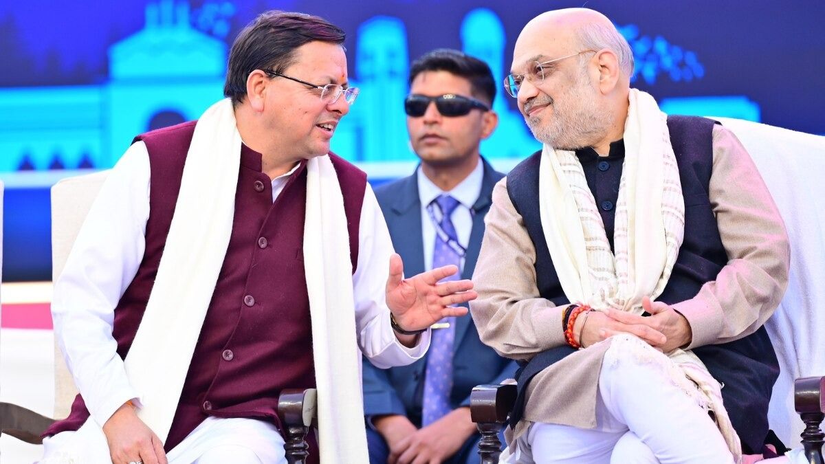 गृह मंत्री अमित शाह के साथ उत्तराखंड सीएम पुष्कर सिंह धामी