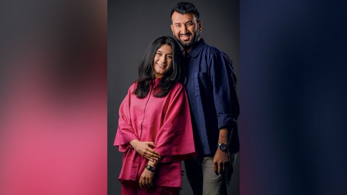 चेतेश्वर पुजारा पत्नी पूजा के साथ