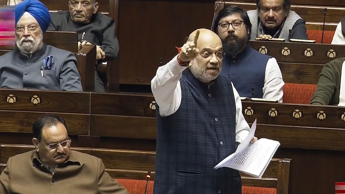 Union Home Minister Amit Shah speaks in the Rajya Sabha during the Winter session of Parliament.