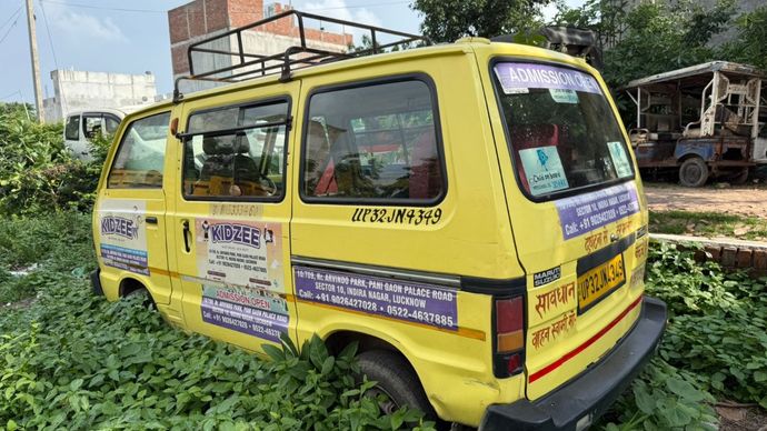 The driver of this school van in Lucknow has been accused of raping a four-year-old girl