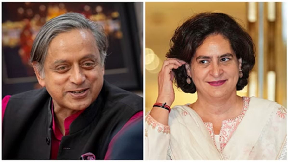 शशि थरूर और प्रियंका गांधी 