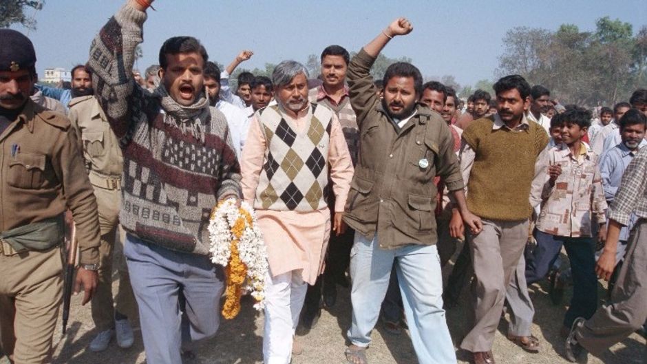 Nitish Kumar during election campaign in year 2000 (Feb)