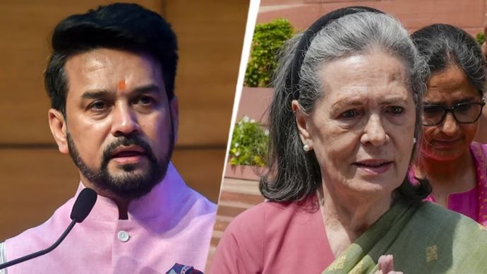 BJP नेता अनुराग ठाकुर ने सोनिया गांधी पर गंभीर आरोप लगाए हैं (File Photo: PTI)