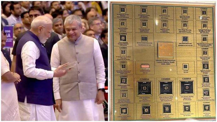 विक्रम 32 चिप लॉन्च करते पीएम मोदी