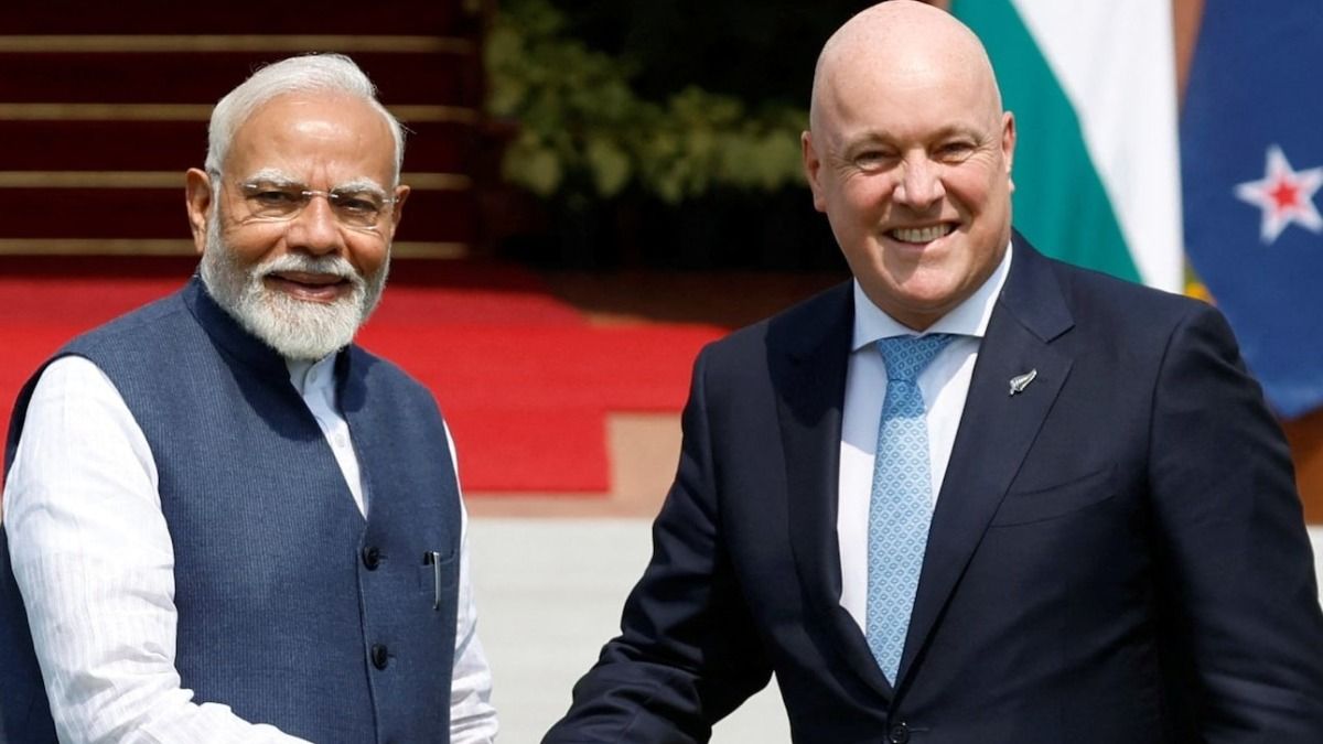 17 मार्च 2025 को हैदराबाद हाउस में PM मोदी से मुलाकात करते न्यूजीलैंड के PM क्रिस्टोफर लक्सन 