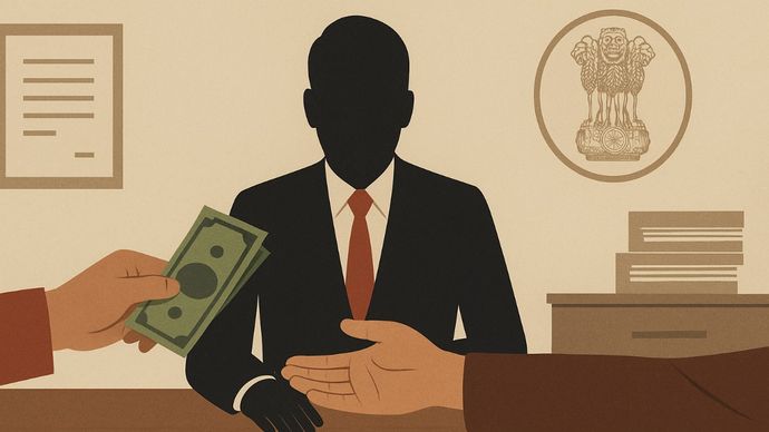 He further said that corruption in India "runs on targets". (Image generated by AI)