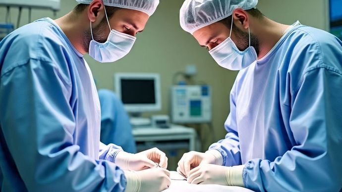 doctor performing surgery in OT