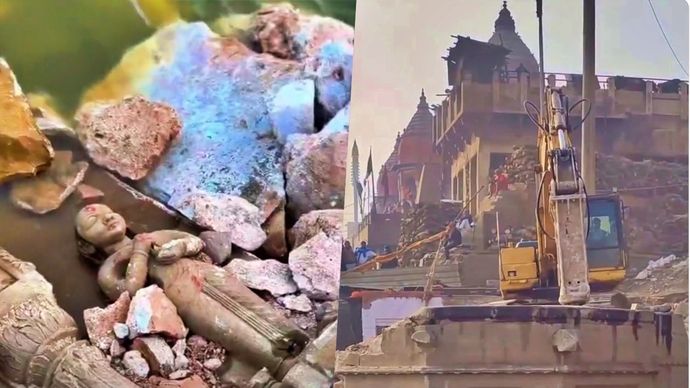 reconstruction and development work of Manikarnika Ghat (Photo - Screengrab)