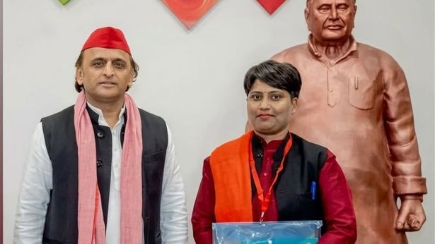 Seema Rajbhar with Akhilesh yadav