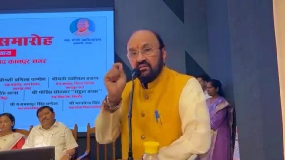 Uttar Pradesh Higher Education Minister Yogendra Upadhyay (Photo: Screengrab)
