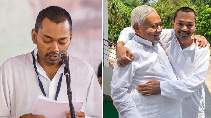 निशांत कुमार, अपने पिता नीतीश कुमार के साथ (फाइल फोटो)