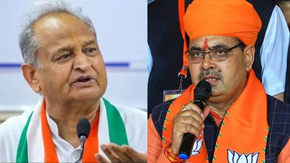 अशोक गहलोत और भजनलाल शर्मा- फाइल फोटो