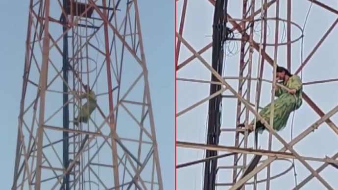 woman on tower