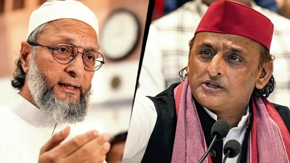 असदुद्दीन ओवैसी और अखिलेश यादव ऊपर की राजनीति