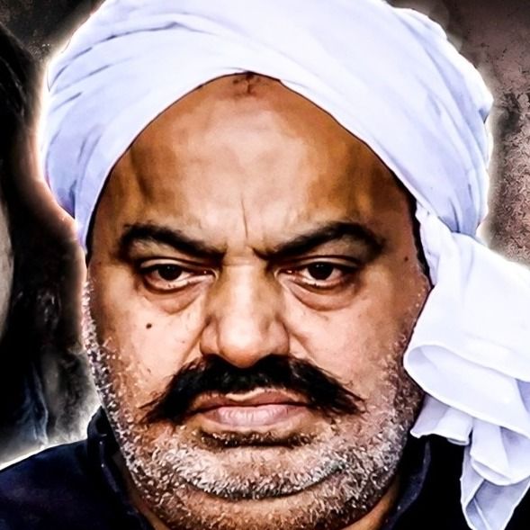 अतीक अहमद (बीच में) का एक बेटा अली (बाएं) जेल में बंद है, दूसरे बेटे आबान (दाएं) की रोड एक्सीडेंट में मौत हो चुकी है