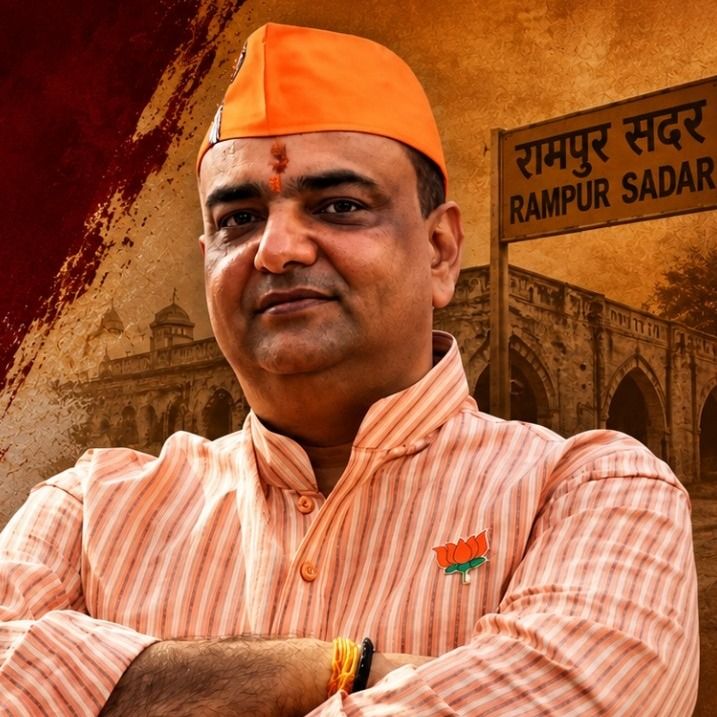 आकाश सक्सेना (दाएं) आजम खान दबदबे वाले इलाके रामपुर सदर से BJP विधायक हैं