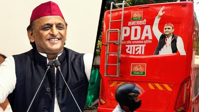 Akhilesh Yadav's PDA bus arrives in Lucknow as SP gears up for 2027 UP polls.