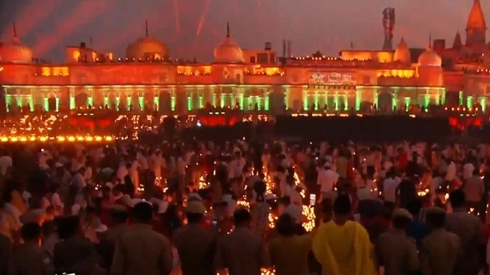 View of Deepotsav at Ram Ki Paidi in Ayodhya