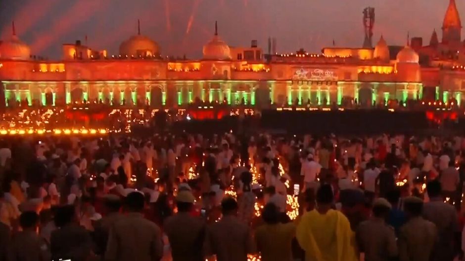 View of Deepotsav at Ram Ki Paidi in Ayodhya
