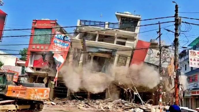 Bulldozer action at Meerut Central Market (File Photo)